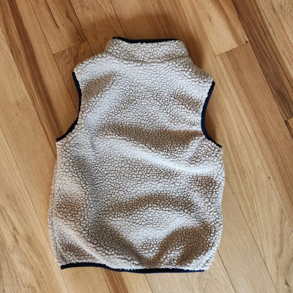 Gymboree Kids Sherpa Zipped Vest - Cream - Size 5-6